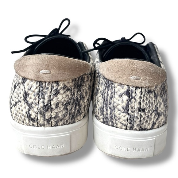 Cole Haan Black/Gray Snakeskin Leather Grandprø Spectator Lowtop Sneakers Sz 8 - Picture 6 of 16